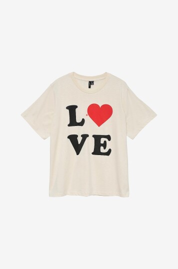 Vero Moda T skjorte Vmvalerie Caty SS Tee Box Exp Beige