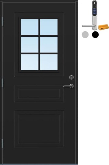 Ytterdør Bygg1 Stryn Cotswold med Yale Doorman Classic Home
