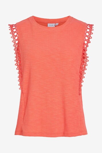 Vila - Topp viOtessa O-neck Cap Sleeve Top - Rosa