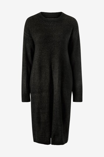 Vero Moda - Strikketkjole vmPhillis LS O-neck Slit Dress - Svart