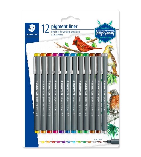 Staedtler pigment liner 0.5 12 colors on BC