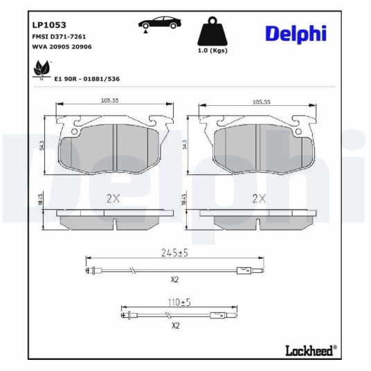 Bremseklosser DELPHI LP1053