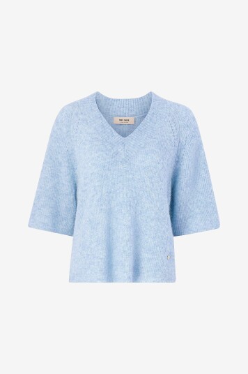MOS MOSH - Genser mmTaci 3/4 V-neck Knit - Blå