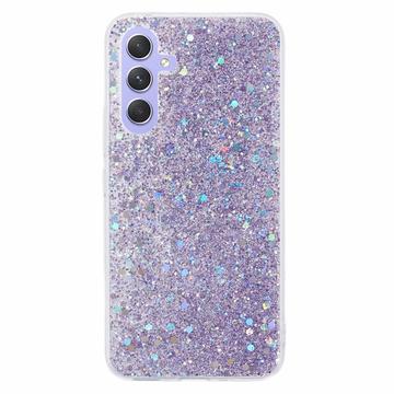 Samsung Galaxy A55 Glitter Flakes TPU-deksel Lilla