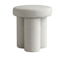 Big Foot Stool Linen White Chalk