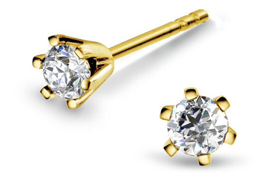 Olivia by Gullfunn, Øredobber i 585 gult gull med diamant 0,40 ct