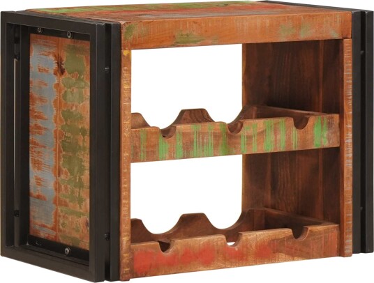vidaXL Vinhylle Brun 100 x 45 x 33 cm Massiv gjenbrukt treverk