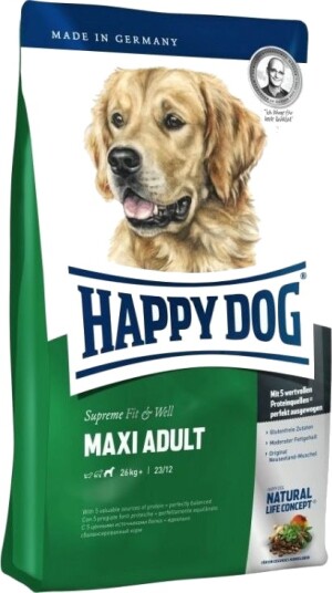 Happy Dog Adult Fit & Vital Maxi Voksen Maxi Egg Fjærfe Laks Lam Fisk 26 44 kg 4 kg