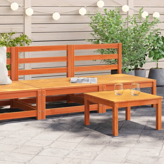  Hagesofaer uten armlener 2 stk voksbrun 70x70x67 cm heltre furu 837925