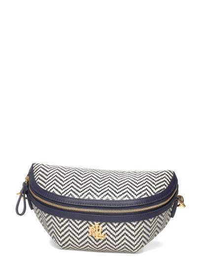 Lauren Ralph Lauren Herringbone Woven Marcy Belt Bag   White   ONE SIZE
