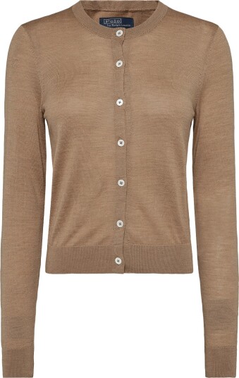 Polo Ralph Lauren Wool Crewneck Cardigan COLLECTION CAMEL S