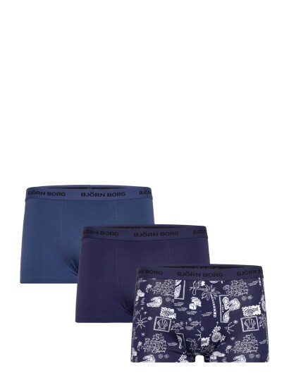 Björn Borg Cotton Stretch Trunk 3P   Blue   S