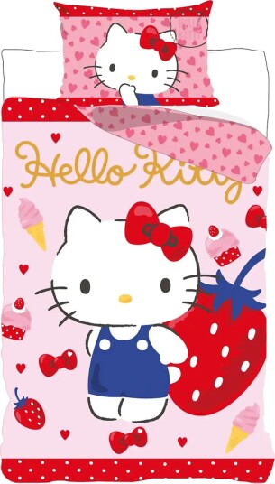 Hello Kitty Bed Linen Hello Kitty Hk24 3469 140X200 70X90 Cm   Pink   140X200.70X90CM