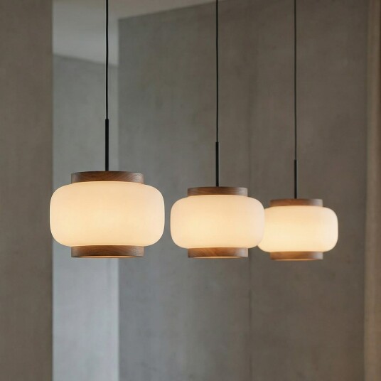 Hengelampe Quitani Shiro dimmbar Hvit Stue Glass Design 20 10 Hvit