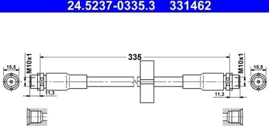 ATE 24.5237 0335.3 Bremseslange ATE 24.5237 0335.3 Bremseslange