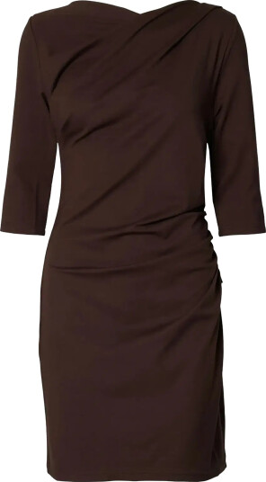 Selected Slfira Carolina 3/4 Short Dress Brown L Selected Slfira Carolina 3/4 Short Dress Brown L