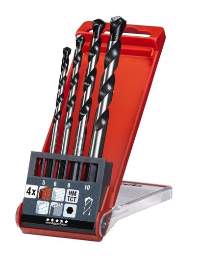 Einhell Murbor med sekskantet skaft, ROCKER, 5-10 mm, i boks, 4 dele