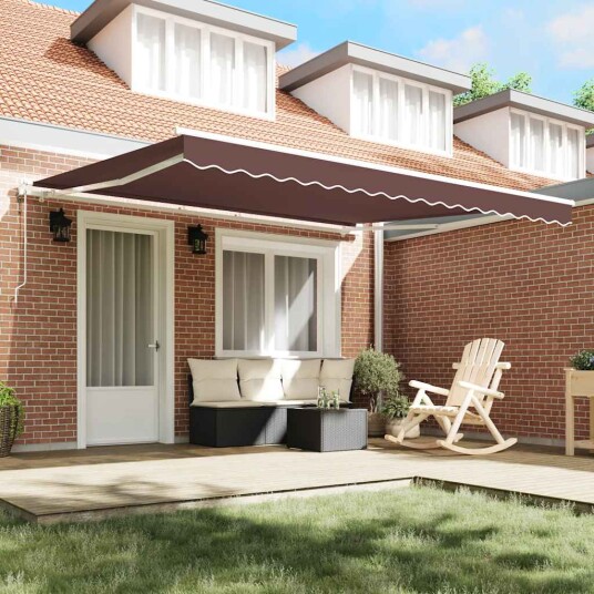 Automatisk uttrekkbart markise brun 400x300 cm