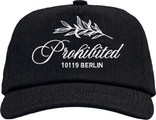 Prohibited Leaf Corduroy Cap BLACK One Size Prohibited Leaf Corduroy Cap BLACK One Size
