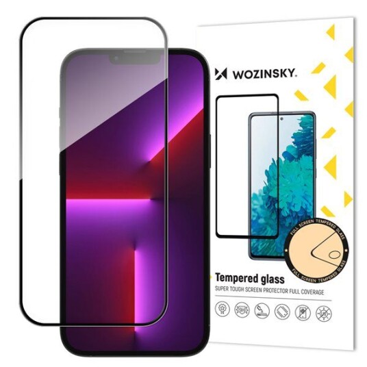 Wozinsky iPhone 14 Pro Skjermbeskytter - Dekselvennlig - Gjennomsiktig / Svart Kant