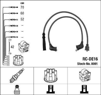 Tennplugg kabelsett NGK 8091 Tennplugg kabelsett NGK 8091