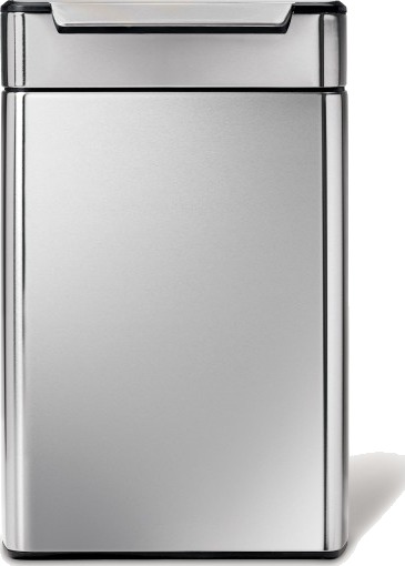 Rektangulær berøringsbøtte 48 l dobbel beholder børstet stål brushed steel