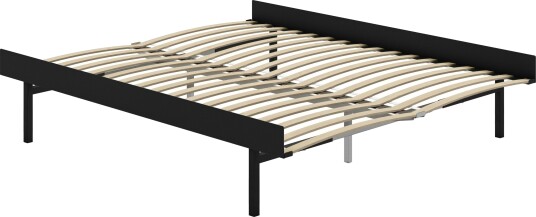Forlengbar Seng Med Ribber 90 180 cm Sort
