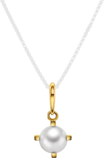 Pan Jewelry Anheng i 585 gult gull med ferskvannsperle