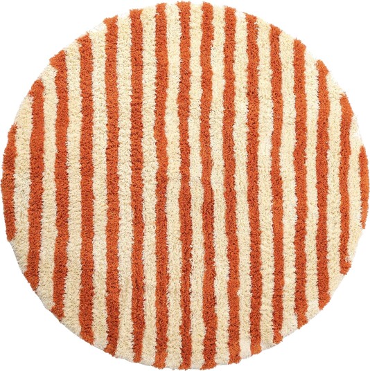 Rundt teppe Thira Stripe Cotton Shaggy lysegul/lys oransje Størrelse: Ø 200 cm Rundt teppe Thira Stripe Cotton Shaggy lysegul/lys oransje Størrelse: Ø 200 cm