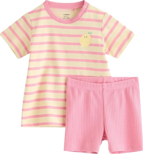 Lindex Set With Top And Cycling Shorts Pink 68