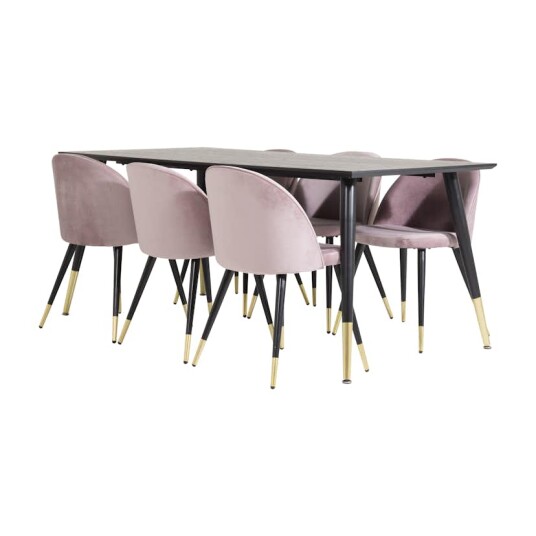 Venture Home Spisegruppe Venture Home Dipp med 6 Velvet Stoler GR815