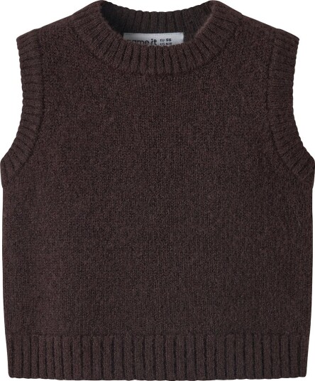 Name It Vester Strikk NbfReifyly Chocolate Plum Name It 68 Vest Brun 62