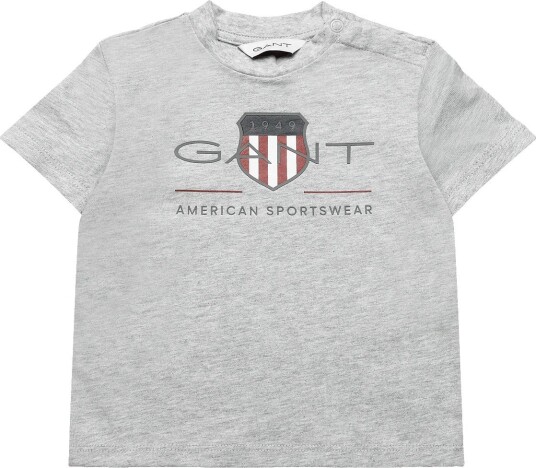 Gant Kids Archive Shield Ss T Shirt   Grey   86