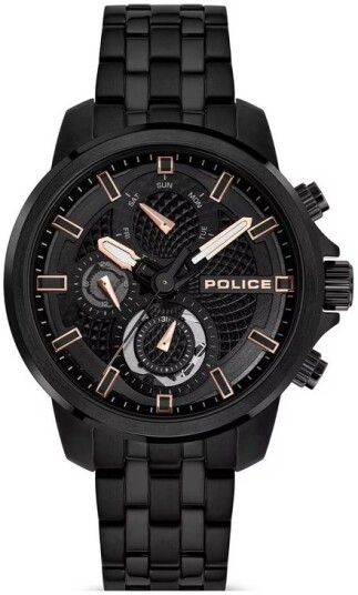 Police Herreklokke PEWJK0021508 Newport Sort/Stål Ø43 mm