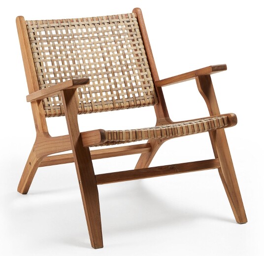 Kave Home Grignoon Loungestol - Acacia/Polyrattan 1557048-02-0 1596623-01-0
