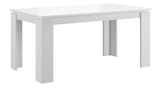 Titan spisebord 160/200 cm inkl. tilleggsplater hvit.