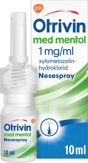 Otrivin Nesespray, 1 mg/ml, Til voksen, Mentol, 10 ml