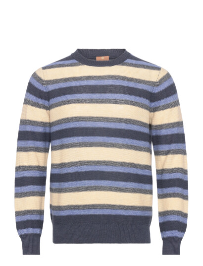 Mos Mosh Gallery Mmglaporte Linen Crew Neck Knit Blue XXL Mos Mosh Gallery Mmglaporte Linen Crew Neck Knit Blue XXL
