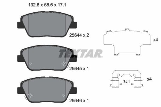 Bremseklosser TEXTAR 2564401 Bremseklosser TEXTAR 2564401