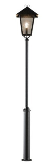 Konstsmide Benu lyktestolpe med stolpe. 254 cm. Svart 437-750