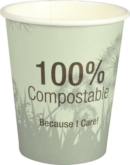Kaffebæger Dandelion, Abena Gastro, 9,1Cm, Ø8cm, 24 Cl, 28 Cl, Grøn, Cpla/Pap - (20 Stk.)