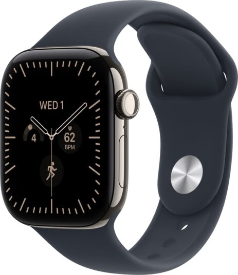 Apple Watch Series 12 42mm CEL (naturlig titan/marineblå Sport Band) M/L