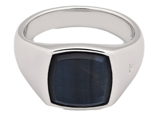 Tom Wood Jewellery Kay Ring Blue Hawk Eye Ring Sølv 64