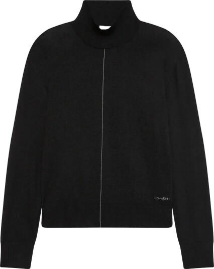 Calvin Klein Merino Blend Tneck   BLACK   XS