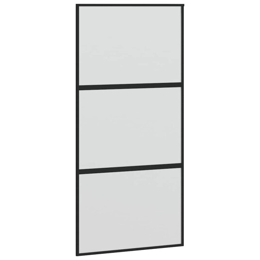 vidaXL Skyvedør med monteringssett svart 102,5x205 cm herdet glass
