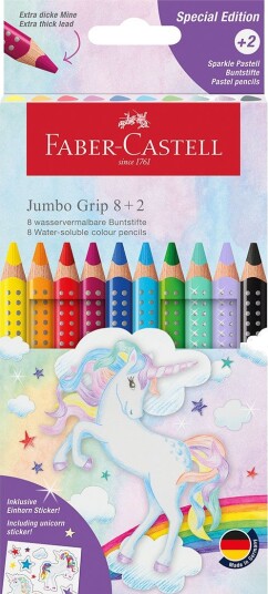 Faber Castell Fargestifter Jumbo Grip Akvarell 8+2 Sparkle