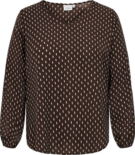 Only Carmakoma Bluse carVica Life L/S V neck Wvn Brun