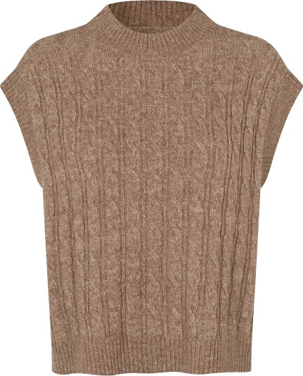 Lollys Laundry Finnll Knit Vest Sl Brown M