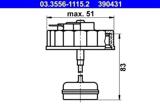Deksel, bremsevæskebeholder ATE 03.3556-1115.2 Deksel, bremsevæskebeholder ATE 03.3556-1115.2