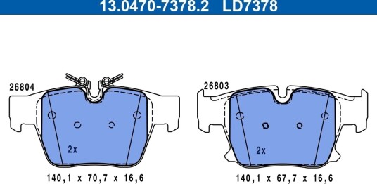 ATE 13.0470-7378.2 Bremseklosser ATE 13.0470-7378.2 Bremseklosser